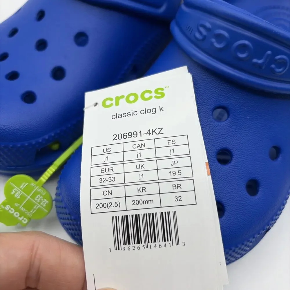 Crocs Blue Kids Classic Clog 206991 Size J1 Slip On NWT